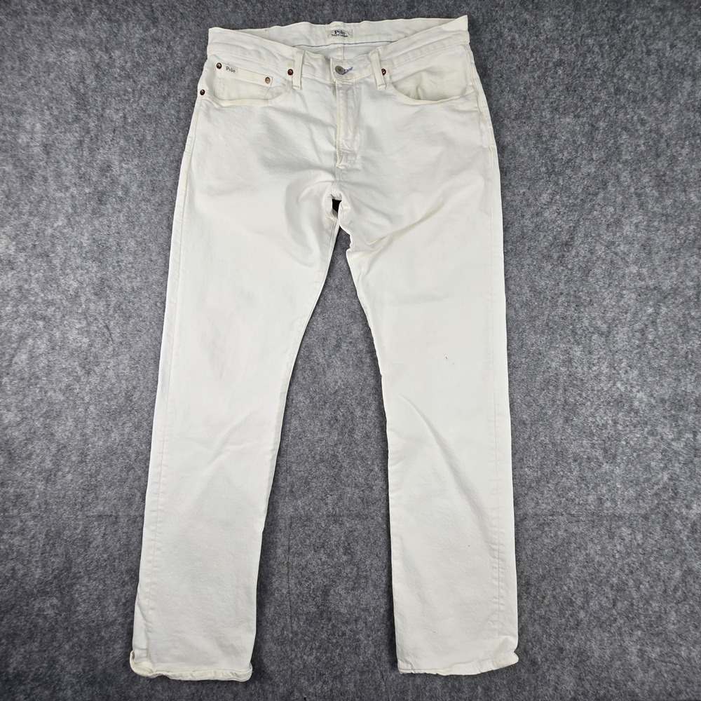 Polo Ralph Lauren White Jeans Mens 34x34 Straight Leg Authentic Denim Pant